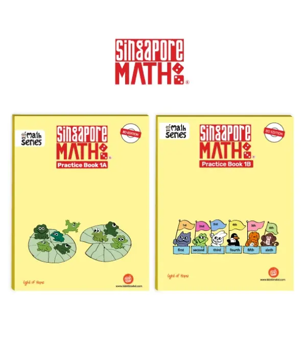 Practice Book Singapore Math Level 1 Full (1A, 1B) 2 Books | age 3-7+